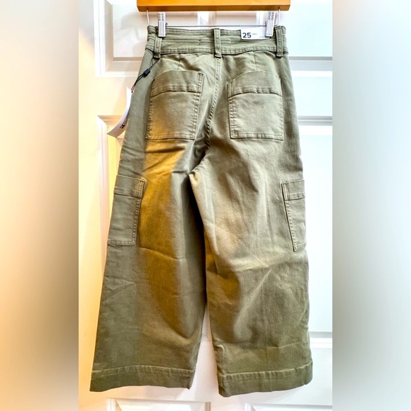 Joe’s Jeans NWT SZ 25 The Milla High Rise Utility Wide Leg Crop in “Burnt Olive” - Picture 15 of 15